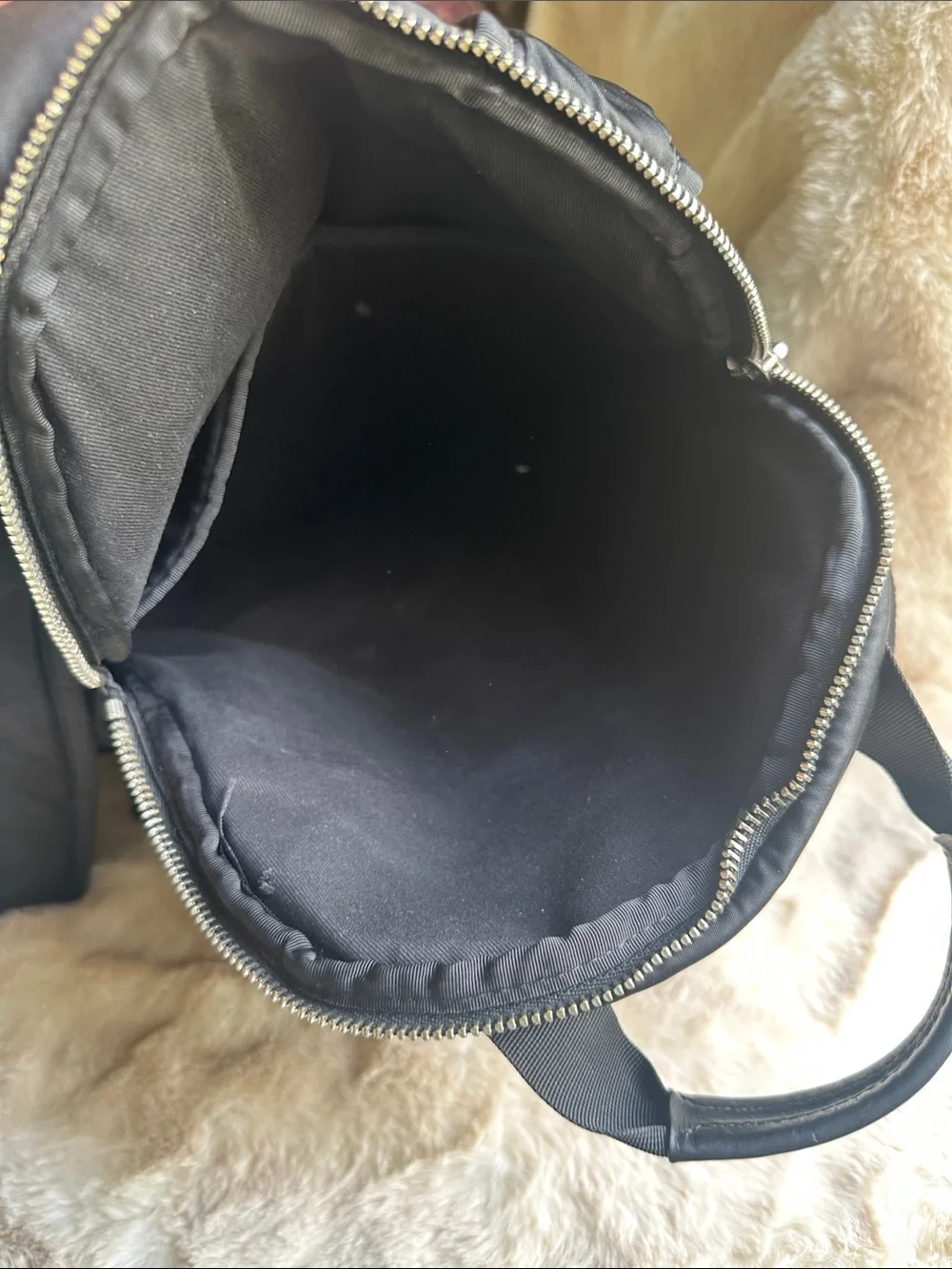 All Saints Black Nylon Backpack with fanny bag attached 2 in 1 pack